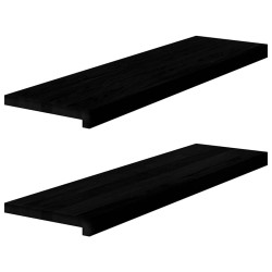 Soleiras da janela 2 pcs 90x30x2 cm carvalho castanho-preto