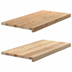 Soleiras da janela 2 pcs 80x40x2 cm carvalho maciço não tratado