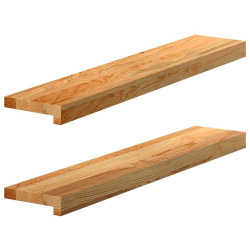 Soleiras da janela 2 pcs 80x15x2 cm carvalho castanho-claro