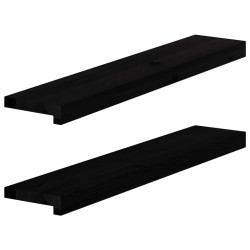 Soleiras da janela 2 pcs 80x15x2 cm carvalho castanho-preto