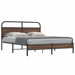 Estrutura cama s/ colchão derivados madeira carvalho castanho