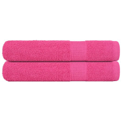 Toalhas de sauna frogn 2 pcs 80x200 cm 360 g/m² rosa