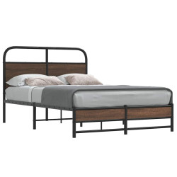 Estrutura cama s/ colchão derivados madeira carvalho castanho