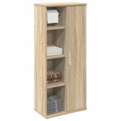 Móvel p/ casa de banho c/ suporte rolos 39x22x90 cm cor sonoma