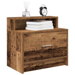 Mesas de cabeceira com gaveta 2 pcs 51x31x47 cm madeira velha