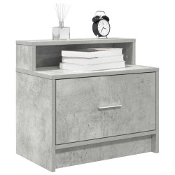 Mesa de cabeceira com gaveta 51x31x47 cm cinzento cimento