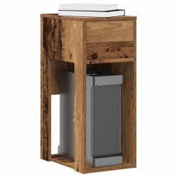 Suporte torre de computador com gaveta 30x44x74cm madeira velha