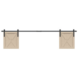 Kit para armário deslizante aço carbono 213 cm