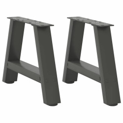 Pés para mesa de centro em formato a, 2 peças, antracite, 30x(30-31) cm, aço
