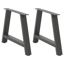 Pés para mesa de centro em formato a, 2 peças, antracite, 60x (42-43) cm, aço