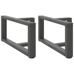 Pés para mesa de centro em forma de t, 2 peças, antracite, 60x25x(30-31) cm, aço