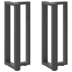 Pés de mesa de console em forma de t, 2 peças, antracite, 25x28x(72-73) cm, aço