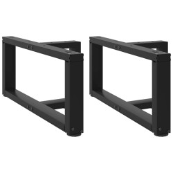 Pés para mesa de centro em forma de t, 2 peças, preto, 70x25x(30-31) cm, aço