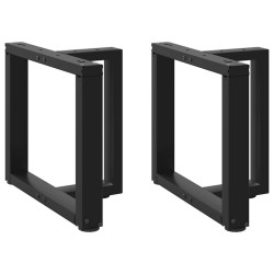 Pés para mesa de centro em forma de t, 2 peças, preto, 50x25x(42-43) cm, aço