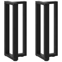 Pés de mesa de console em forma de t, 2 peças, preto, 25x28x(72-73) cm, aço