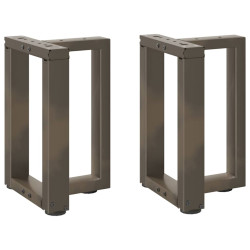 Pés para mesa de centro em forma de t, 2 peças, preto, 28x25x(42-43) cm, aço
