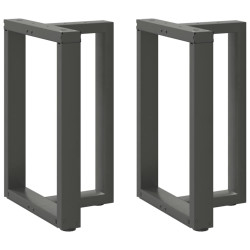 Pés para mesa de jantar em forma de t, 2 peças, antracite, 60x35x(72-73) cm, aço