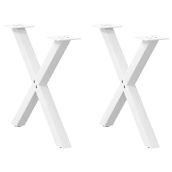 Pés para mesa de centro em formato de x, 2 peças, branco, 60x (42-43) cm, aço