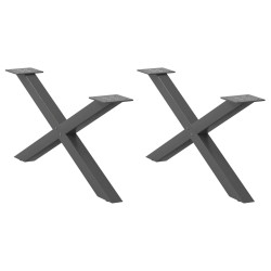 Pés para mesa de centro em formato de x, 2 peças, antracite, 70x(30-31) cm, aço