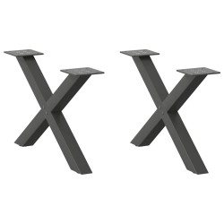 Pés para mesa de centro em formato de x, 2 peças, antracite, 50x(30-31) cm, aço