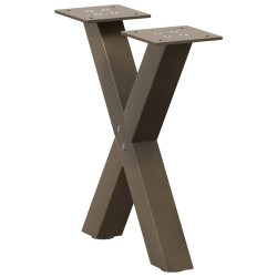 Pés para mesa de centro em formato de x, 2 peças, aço natural, 30x(30-31) cm, aço