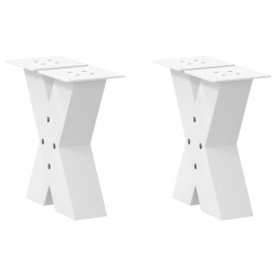 Pés para mesa de centro em formato de x, 2 peças, branco, 30x(30-31) cm, aço