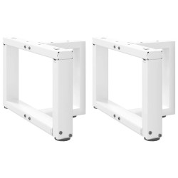 Pés para mesa de centro em forma de t, 2 peças, branco, 50x25x(30-31) cm, aço