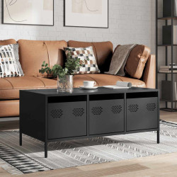 Mesa de centro 101,5x50x43,5 cm aço laminado a frio preto
