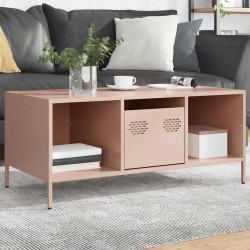 Mesa de centro 101,5x50x43,5 cm aço laminado a frio rosa