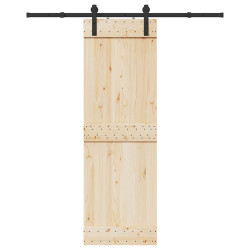 Kit de ferragens para porta deslizante 183 cm aço preto