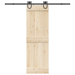Kit de ferragens para porta deslizante 200 cm aço preto