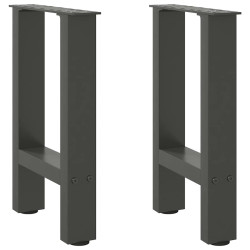 Pés para mesa de centro antracite 2 peças 28x(42-43) cm aço