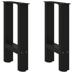 Pés para mesa de centro pretos 2 peças 38x(42-43) cm aço