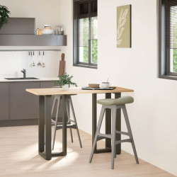Pés de mesa de bar em forma de t, 2 peças, preto, 40x35x(90-91) cm, aço