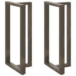 Pés de mesa de bar em forma de t, 2 peças, preto, 60x35x(110-111) cm, aço