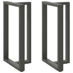 Pés para mesa de bar em forma de t, 2 peças, antracite, 60x35x(100-101) cm, aço