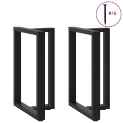 Pés de mesa de bar em forma de t, 2 peças, preto, 60x35x(90-91) cm, aço