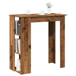 Mesa de bar com prateleiras derivados de madeira madeira velha
