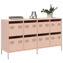 Aparador 135x39x73,5 cm aço laminado a frio rosa