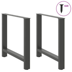 Pés para mesa de jantar antracite 2 peças 70x(72-73) cm aço