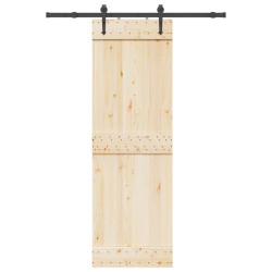 Kit de ferragens para porta deslizante 152,5 cm aço preto
