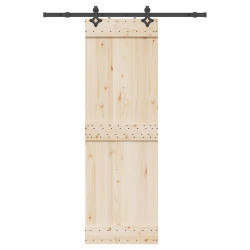 Kit de ferragens para porta deslizante 152,5 cm aço preto