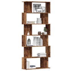 Armário de livros madeira velha 80x24x192 cm madeira trabalhada