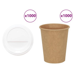 Copos de café de papel com tampas 1000 pcs 8oz 200ml