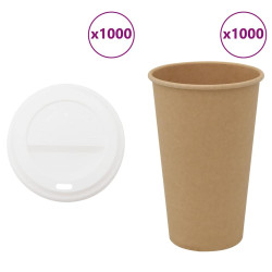 Copos de café de papel com tampas 1000 pcs 16oz 400ml