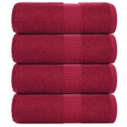 Toalhas de rosto frogn 4 peças bordeaux 30x30 cm 360 g/m²