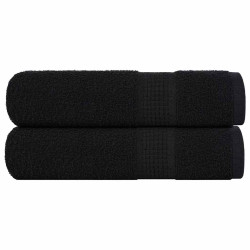 Toalhas de banho frogn 2 pcs 100x150 cm 360 g/m² preto