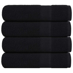 Toalhas de banho frogn 4 pcs 70x140 cm 360 g/m² preto
