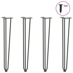 Pernas de grampo para mesas de console para mesa de console 4 peças antracite 72 cm aço maciço