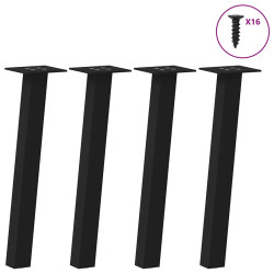 Pés para mesa de centro 4 peças, preto, 30 cm, aço